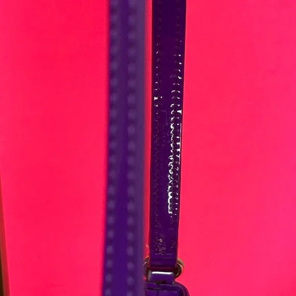 Kate Spade New York Purple Patent Circle-Embossed Shoulder Bag Approx. 9.5 x 5.5 - Picture 10 of 13